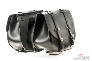 Leather saddlebag CUSTOMACCES HD Negru pereche