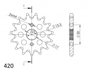 Pinion fata SUPERSPROX CST-1256:16 16T, 420