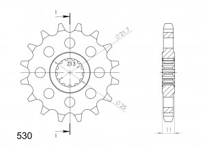 Pinion fata SUPERSPROX 16T, 530