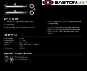 Kit montare ghidon EASTON EXP EXP