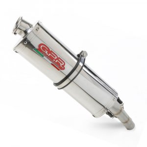 Slip-on exhaust GPR TRIOVAL Polished Stainless Steel including removable db killer and link pipe