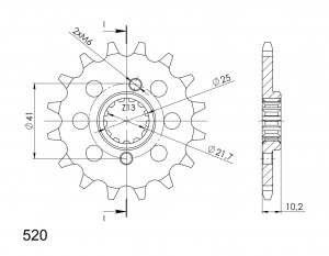 Pinion fata SUPERSPROX 14T, 520