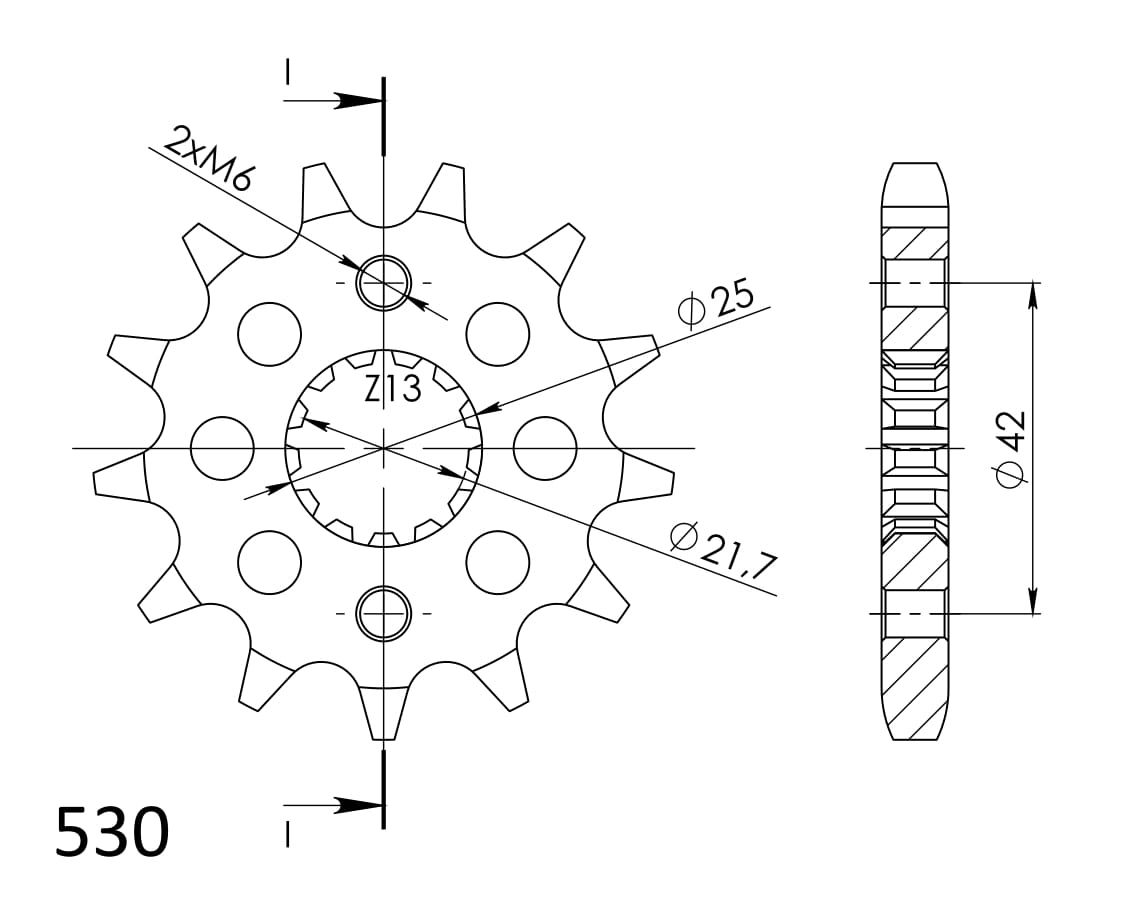 Pinion fata SUPERSPROX CST-513:13 13T, 530