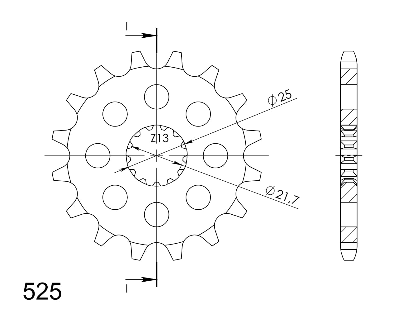 Pinion fata SUPERSPROX CST-520:15 15T, 525