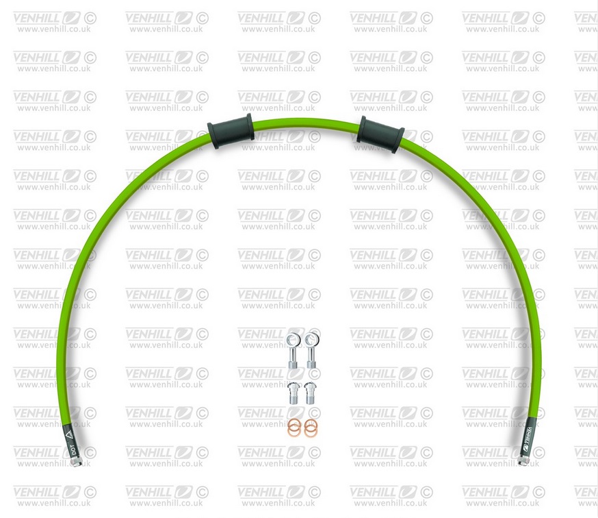 Kit conducte de frana fata Venhill DUC-4001F-GR POWERHOSEPLUS (1 conducta in kit) Green hoses, chromed fittings