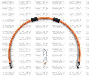 Kit conducta frana spate Venhill YAM-10005R-OR POWERHOSEPLUS (1 conducta in kit) Orange hoses, chromed fittings