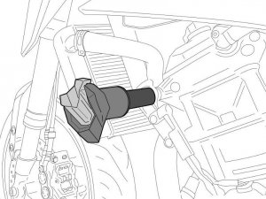 Frame sliders PUIG R19 black with grey rubber