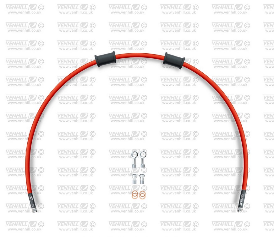 Kit conducta frana spate Venhill YAM-10005R-RD POWERHOSEPLUS (1 conducta in kit) Red hoses, chromed fittings