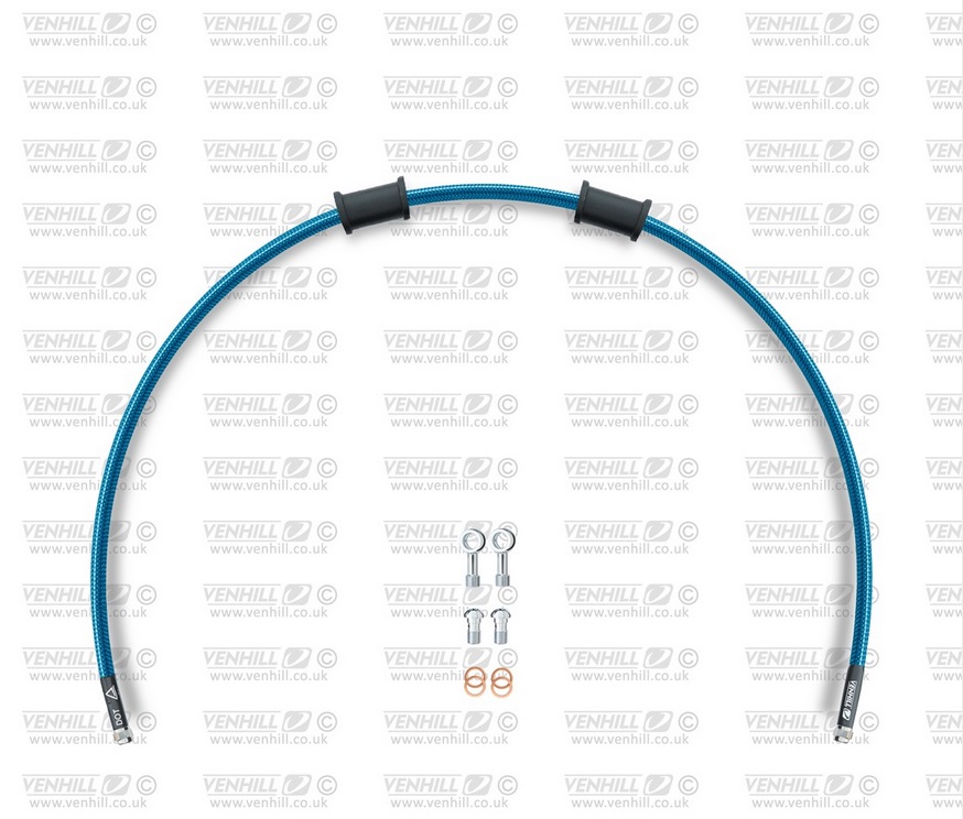 Kit conducta ambreiaj Venhill DUC-9008C-TB POWERHOSEPLUS (1 conducta in kit) Translucent blue hoses, chromed fittings