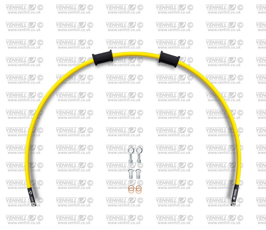 Kit conducte de frana fata Venhill DUC-4001F-YE POWERHOSEPLUS (1 conducta in kit) Yellow hoses, chromed fittings